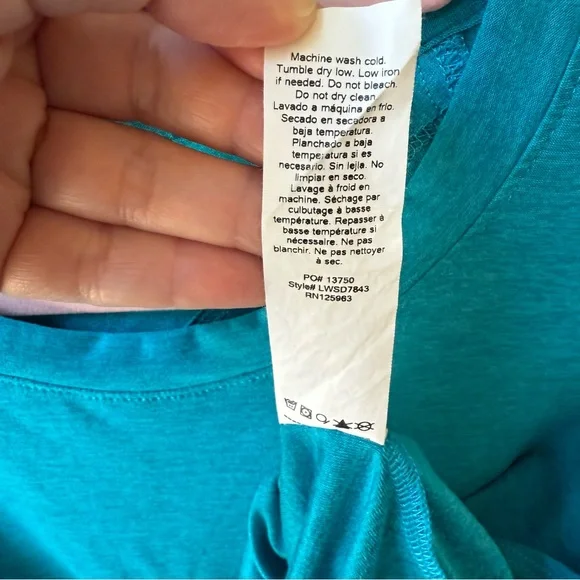 Beyond yoga women’s turquoise, long sleeve tank top/pullover/top size large - Picture 15 of 15